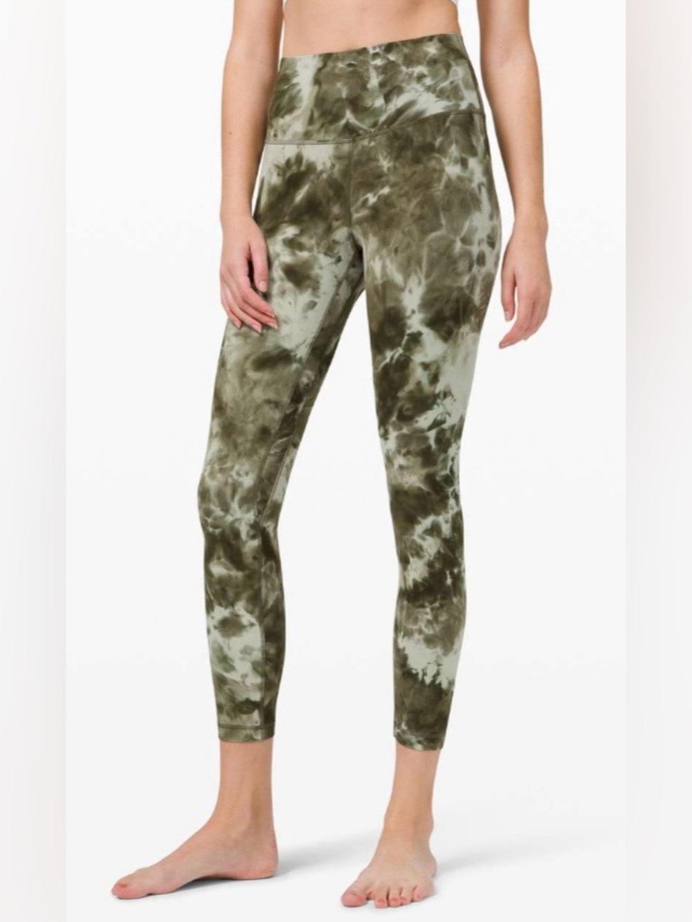 Lululemon Align Pants 25” Diamond Dye Light Sage Army Green dark olive size 20